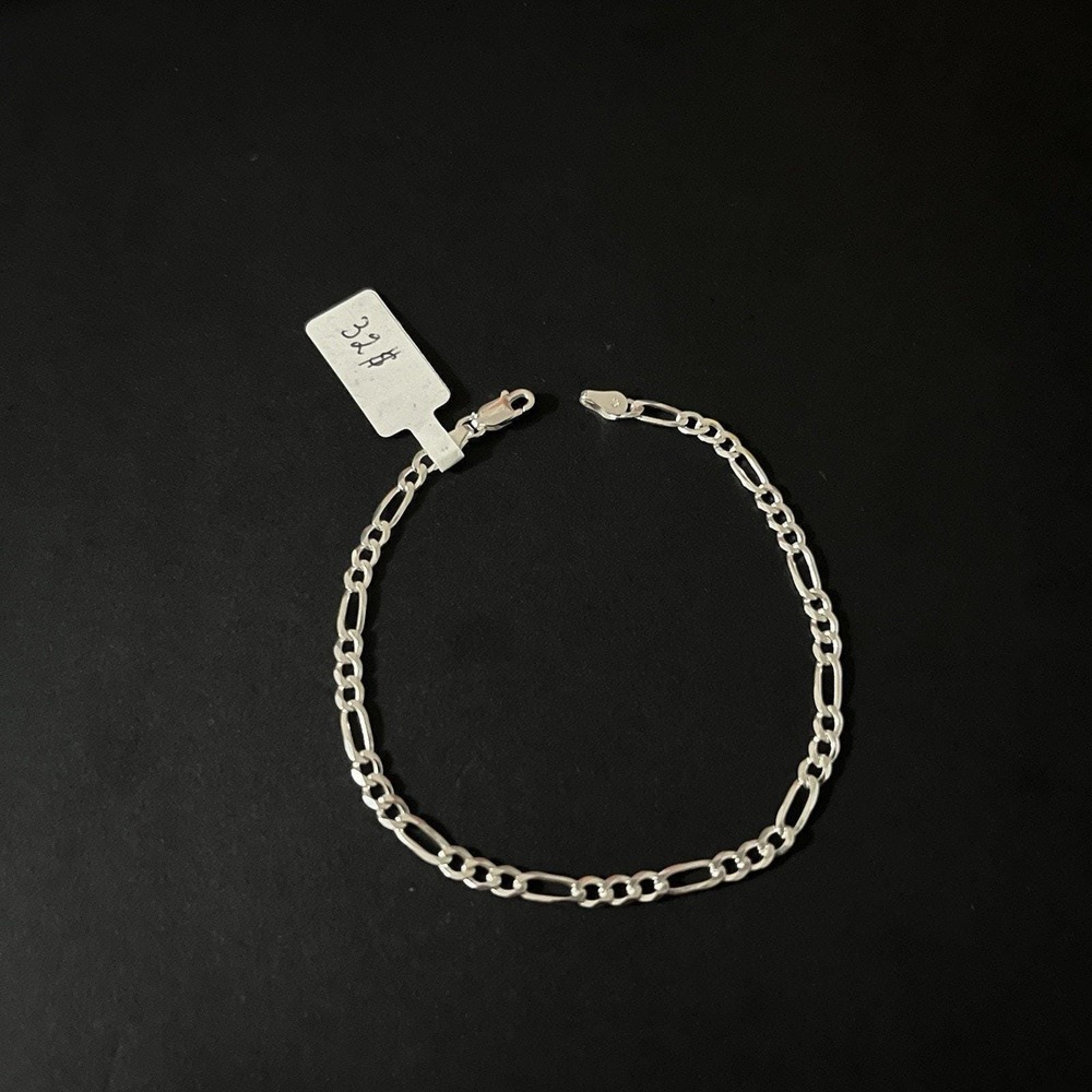 Esclava De Plata 925 Con‎ Tejido Figaro,925 Silver Bracelet 8 Inch